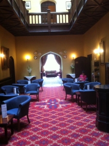 Deep red carpets line the old floors of the spooky Markree Castle.